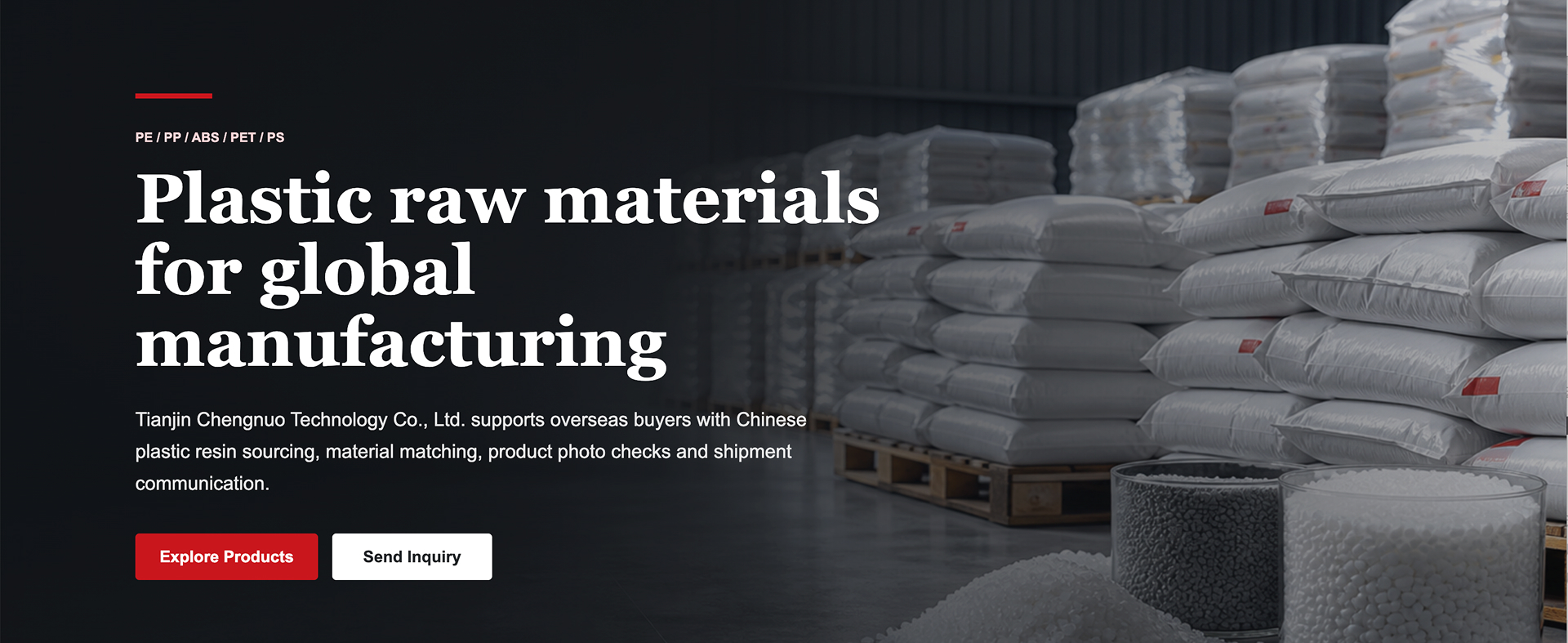 Podjetje Tianjin Chengnuo Technology Co., Ltd. podpira tujih kupce pri pridobivanju kitajske plastične smole, ujemanju materialov, preverjanju fotografij izdelkov in komunikaciji glede pošiljk.